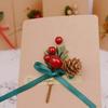Xiaomi 5Pc Christmas Red Berry Pine Cone Branches Artificial Pine Picks Greeting Cards Gift Bags Boxes DIY Holiday Craft Decor Supplies
