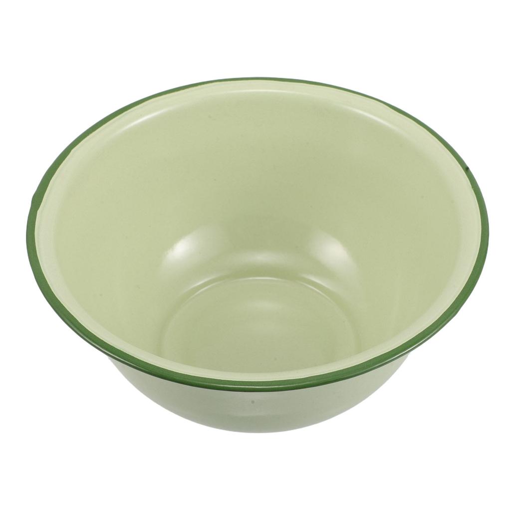 Vintage Enamel Bowl 15.5Cm Retro Soup Noodle Serving Mixing Basin For Kitchen Dining Asian Ramen Hotpot Wear Resistant
