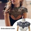 2 Pcs Embroidered Collar Lace Trim Applique Women Hollow Out Neckline for DIY
