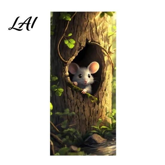 Playful Animal Trash Can Cover Cartoon Sticker Colorful Self-Adhesive PVC Decal Waterproof Cute Decorative Face Decals Cat Dog Sticker for