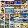 American Classic Airplane Fighter Metal Signs Aircraft Plane Wall Sticker Vintage Art Painting Poster Bar Room Home Decor YJ012