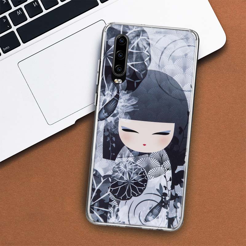 Кукла Кокэси-кимоно для девочек, чехол для телефона для Huawei P30 P20 P10 P40 P50 Pro Mate 20 40 30 10 Lite, популярные Fundas Art Gift Coque