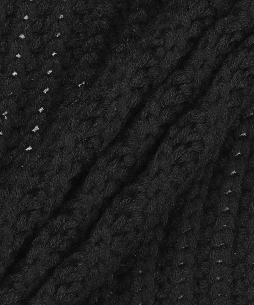 SAINT LAURENT Logo Patch Knit Scarf - Black / 7991463Yr611000