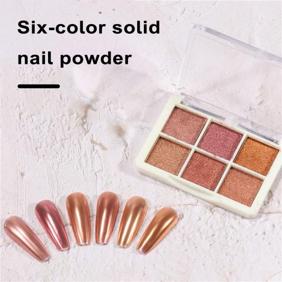1 набор блестящих пудр для ногтей DIY 6 цветов светящийся твердый пигмент для ногтей порошок