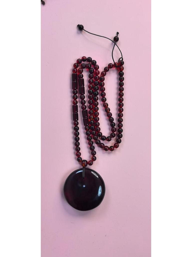 Женский Браслет из Квадратного Медового Воска с Кровяным Янтарём - Универсальное Украшение в Китайском Стиле