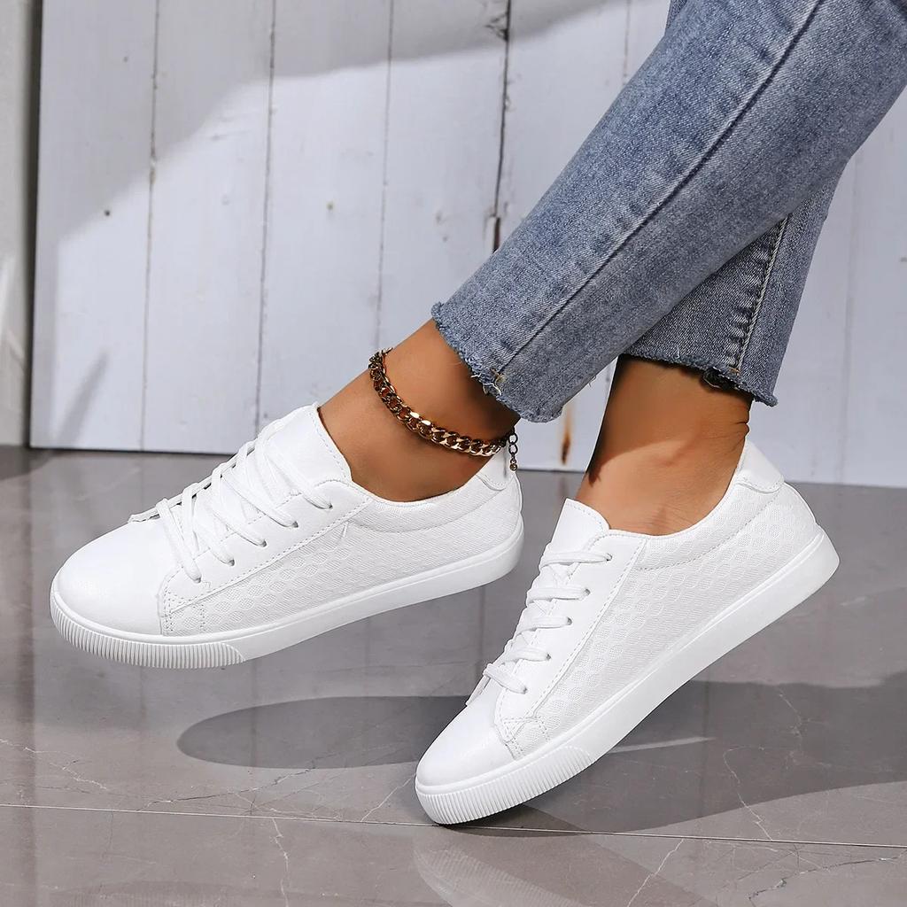 Little White Shoes for Women  New Spring Version Lace-up Casual Shos Ladies Comfort Non-slip Flats Woman Sneakers Zapatillas
