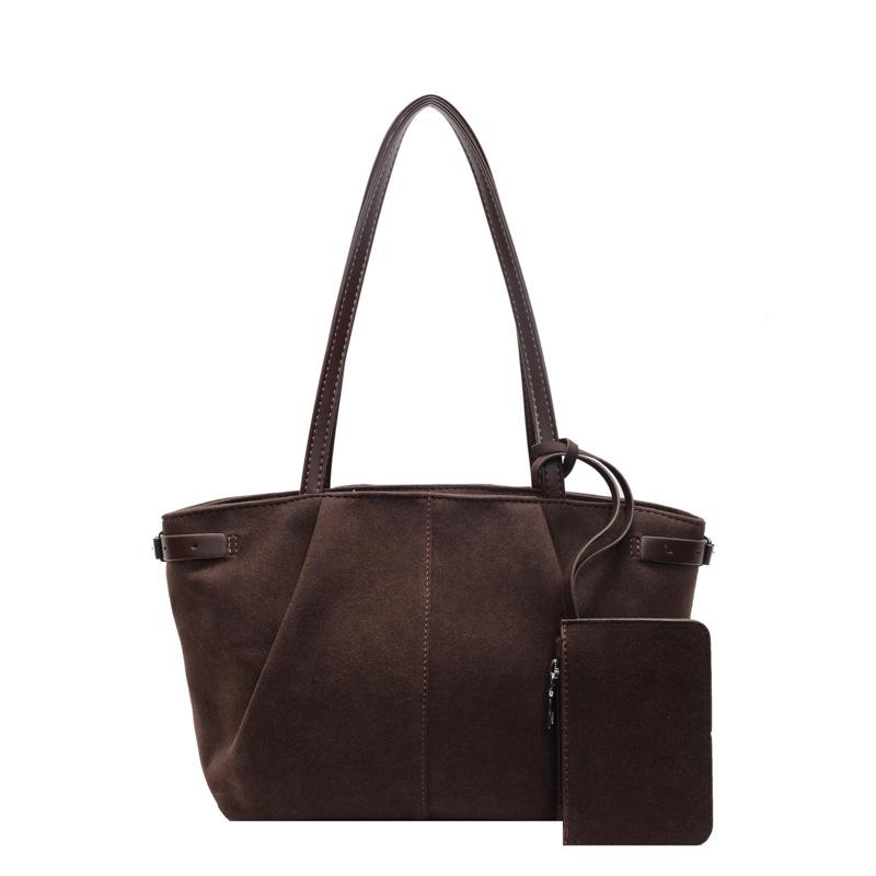 Autumn and Winter New Niche Suede Bag Large-capacity Tote Bag Commuter Shoulder Bag Textured Women's Bag