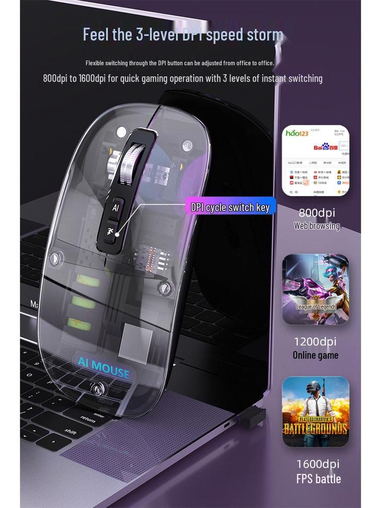T11 Dual-Mode 2.4G Wireless Mouse with AI for Web Browsing and Presentation