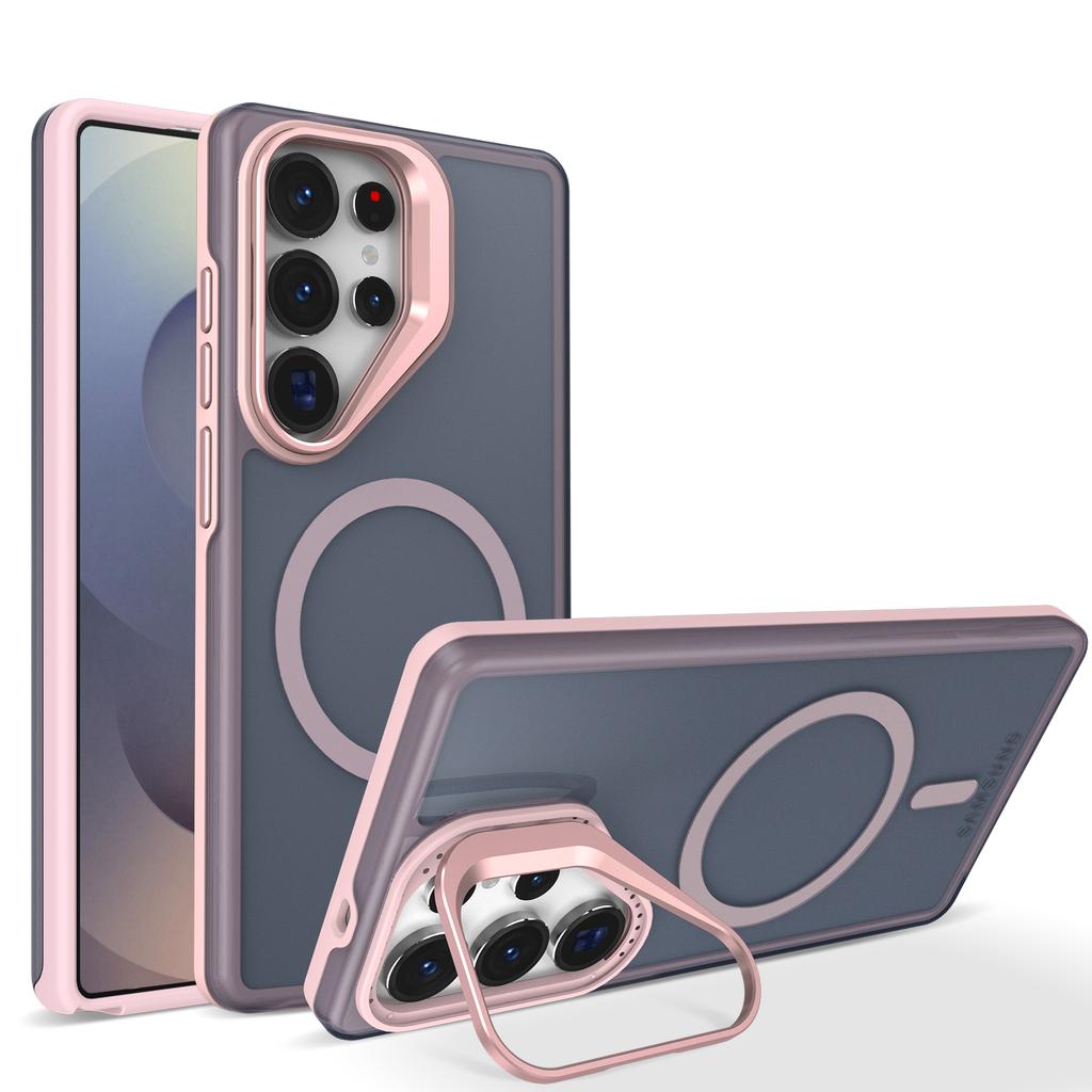 New Matte Clear With Holder Magnetic Case For Samsung Galaxy S26 S25 S24 Ultra Plus Edge S25FE A56 A36 A26 A16 A06 A17 A07 Cover