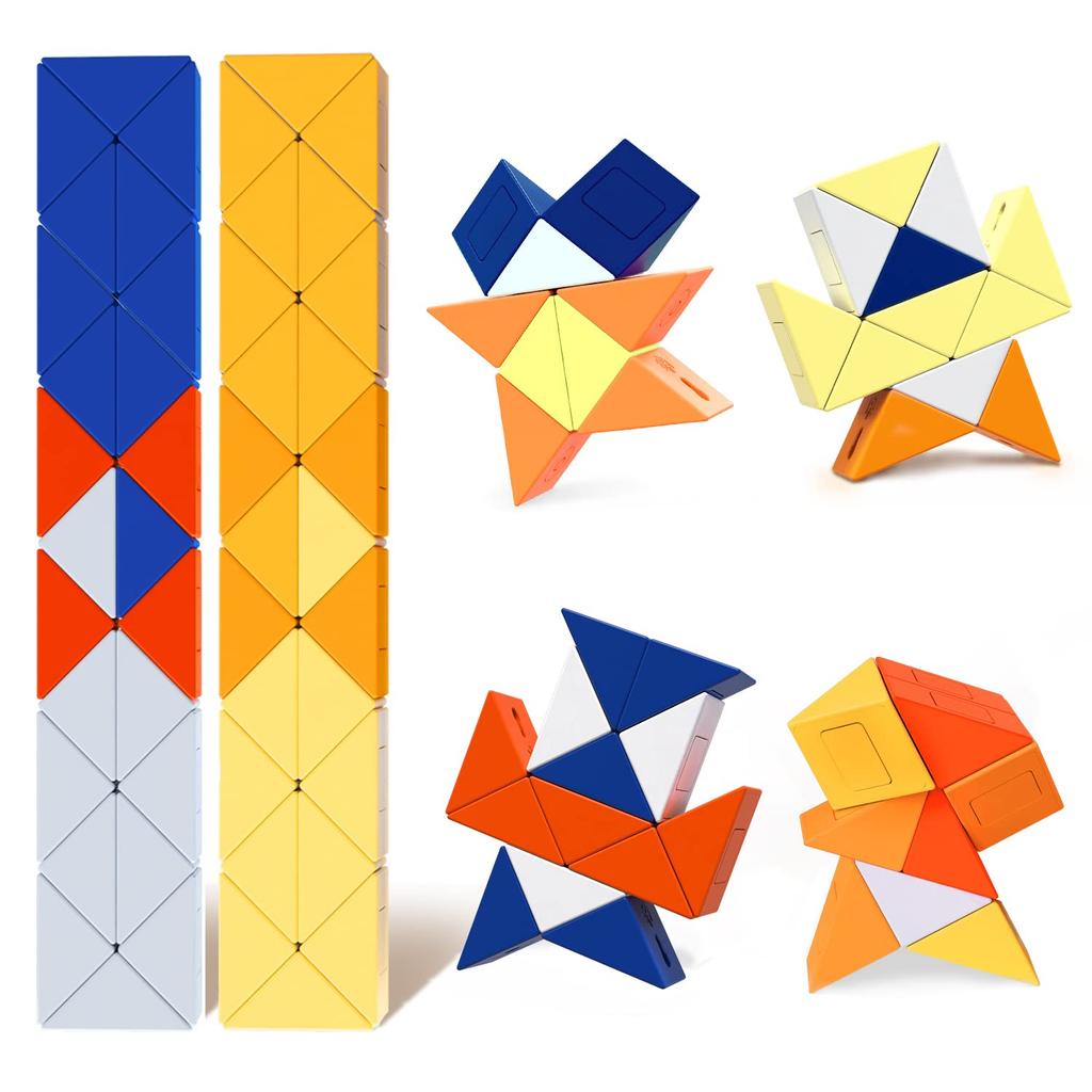 GAN Magic Snake, 48-Piece Magnetic Fidget Cube Puzzle with 6 Color Blocks, Stress Relief, Brain Training, Intellectual Game, Educational Toy