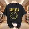 Новая мужская хлопковая футболка рок-группы Nirvana Хип-хоп стиль Мужская и женская Оверсайз Y2K Футболка Повседневная Свободная Для улицы