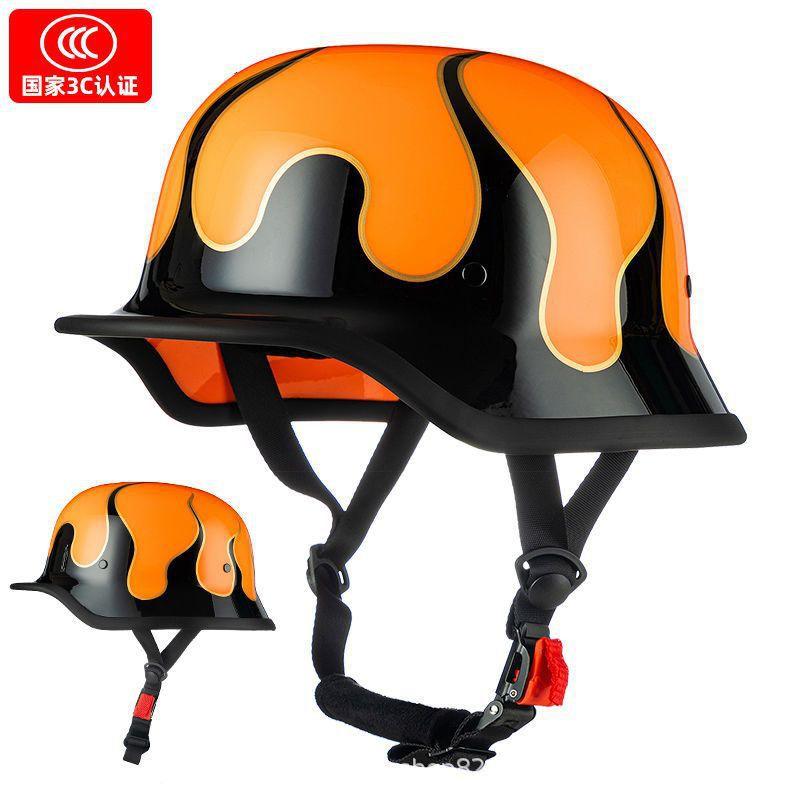 German Style Military Helmet Retro Half Face Motorcycle ECE Certified Adult Commute All Season