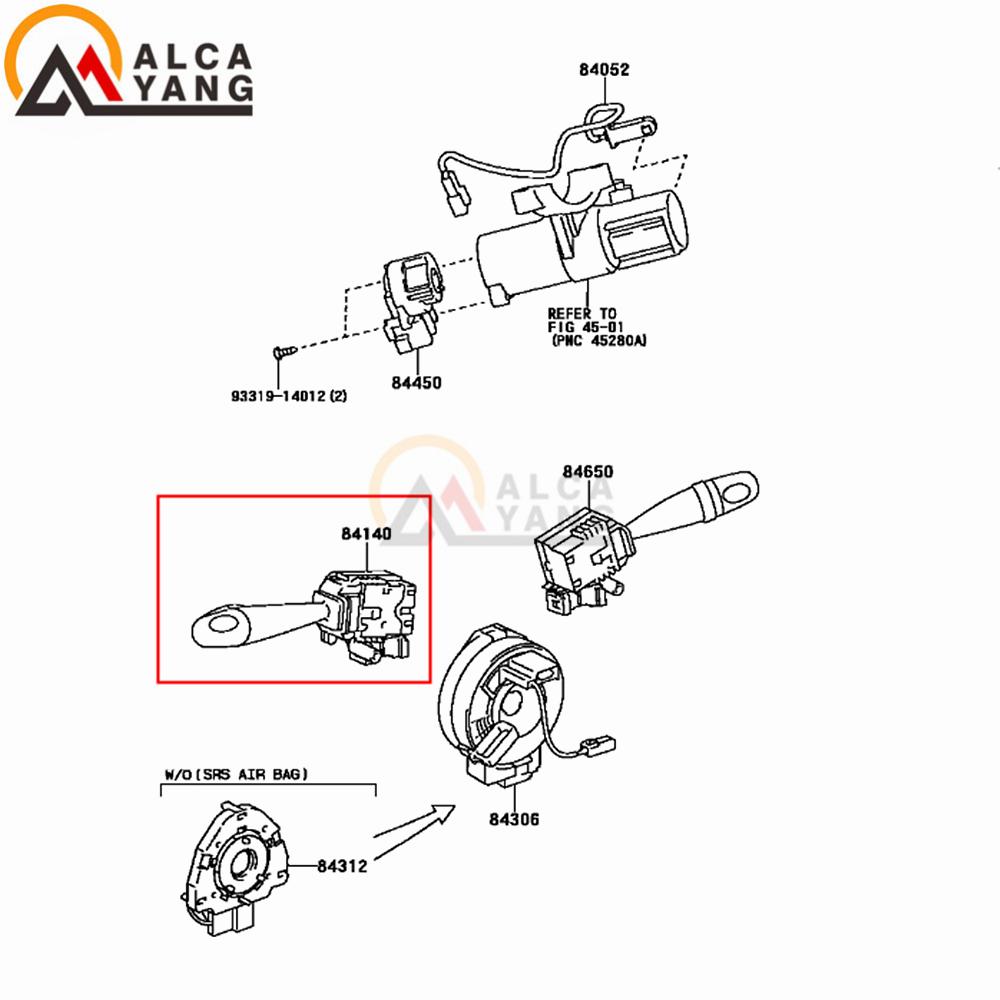New Light Switch Fog Light Switch Steering Light Control Switch Suitable For 2002-2008 Toyota Soluna Vios 84140-0D020 841400D020