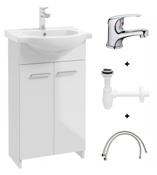Freestanding Bathroom Cabinet with Sink 85x50 Marlena with Compact Faucet