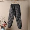 Women Winter Pants High Elastic Waist Thick Padded Solid Color Loose Soft Ankle-banded Casual Pockets Lightweight Lady Down Trousers