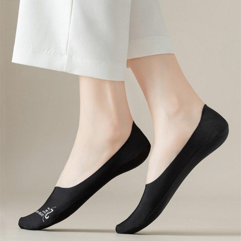 Летние женские тапочки с низким вырезом, бесшовные шелковые носки-лодочки, силиконовые нескользящие ультратонкие дышащие невидимые носки