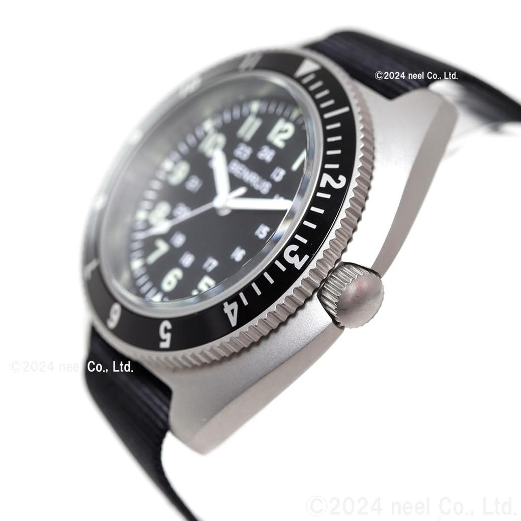 Военные часы черные [Benrus] TYPE-2-SILVER мужские