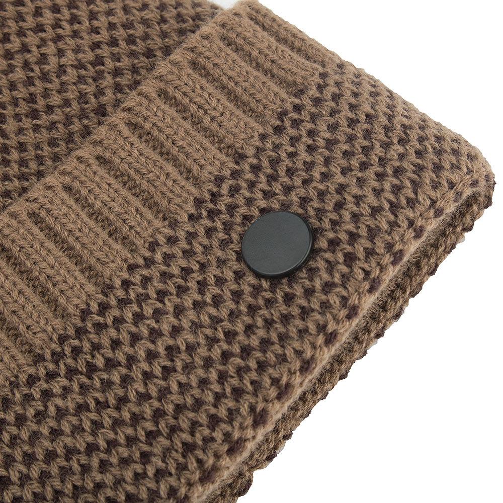 Autumn and Winter New Velvet Hidden Button Pullover Hat Knitted Wool Hat