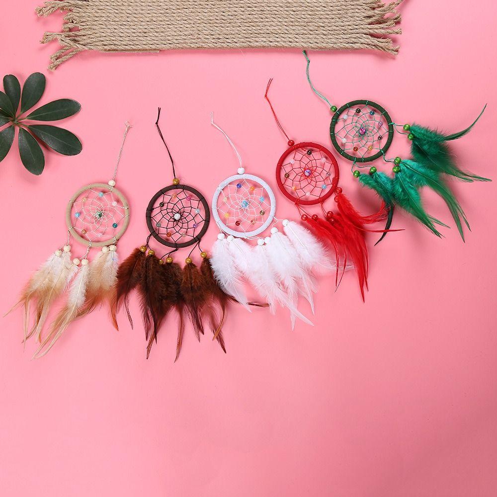 Feather Dream Catching Net Pendant With Tassels Home Wall Decoration New Wind Chime Pendant Room