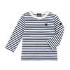 MIKI HOUSE Double B Long Sleeve Made In Going To Navy X White [MIKI HOUSE] T-Shirt, Border, Thin, Japan, Boys, Girls, Babies, Kids, Children's