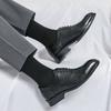 Brock Leather Shoes Men's Engraved British Style Shoes Hair Stylist Wear-resistant Breathable Men's Shoes Brown