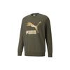 Classics Metallic Logo Print Crew Neck Sweatshirt Men Sweatshirt Military-Green 531367-44