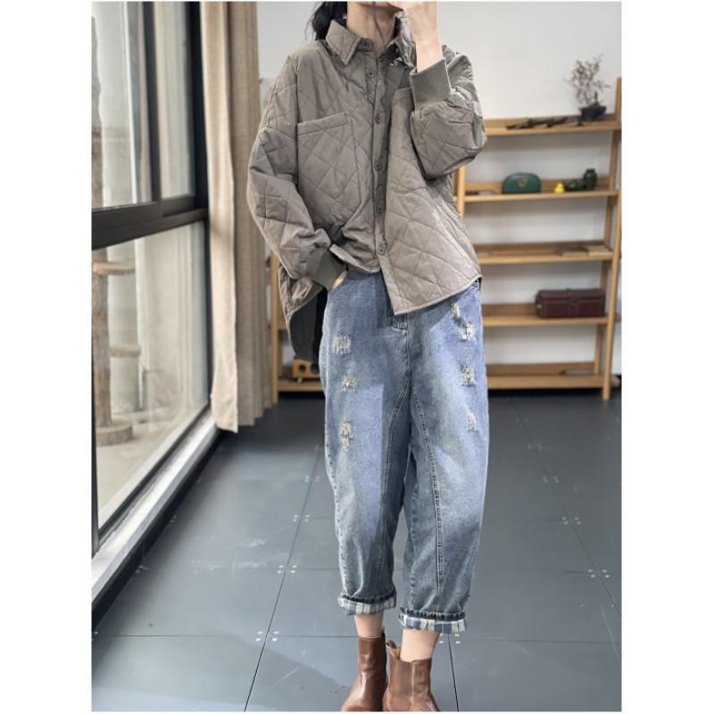 Women's Spring and Autumn Long Sleeved Loose Casual Jacket with A Stylish Commuting Top