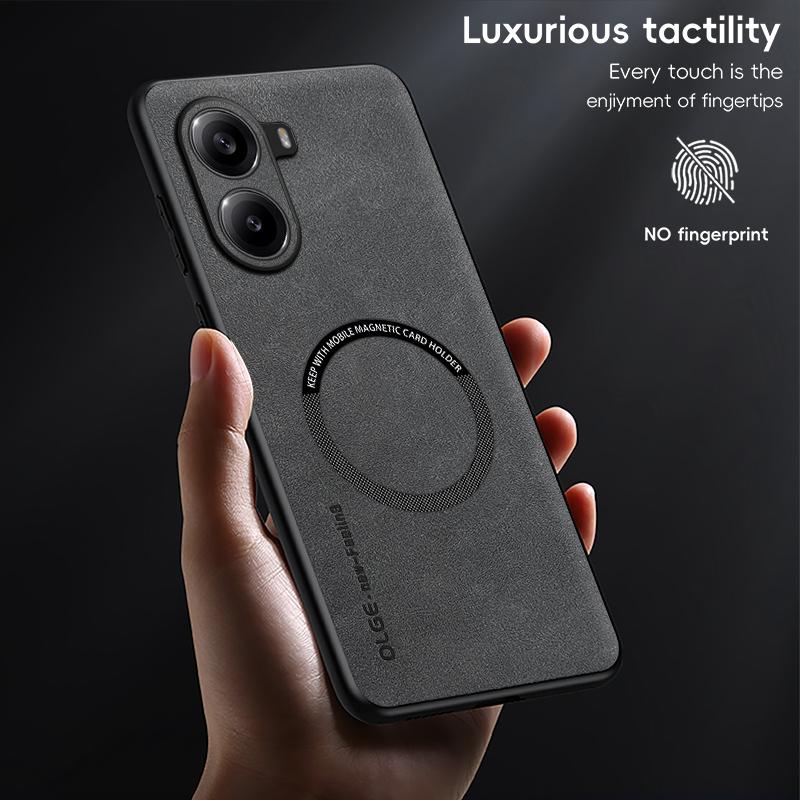 Для POCO X7 X7 Pro Чехол из овчины с мелкими отверстиями, магнитный, ТПУ с мягкими краями, противоударный, против отпечатков пальцев