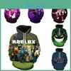 3D Худи Roblox Толстовка на шнурке с длинным рукавом Топы Одежда Детская Взрослая