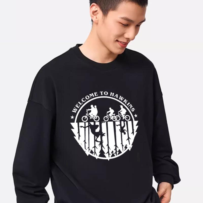 Унисекс Худи Школа Хокинса из Очень Странных Дел - Осенне-Зимняя Куртка с Длинным Рукавом и Круглым Вырезом