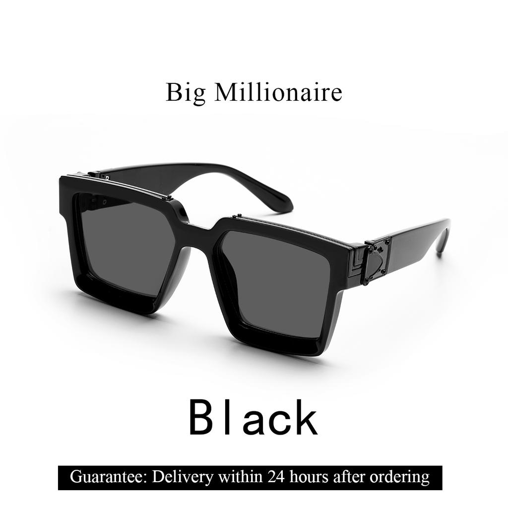Солнцезащитные очки Ruiao Retro Black Millionaire Shades Luxury 2024 для мужчин, дизайнерские квадратные солнцезащитные очки известного бренда, мужские и женские солнцезащитные очки