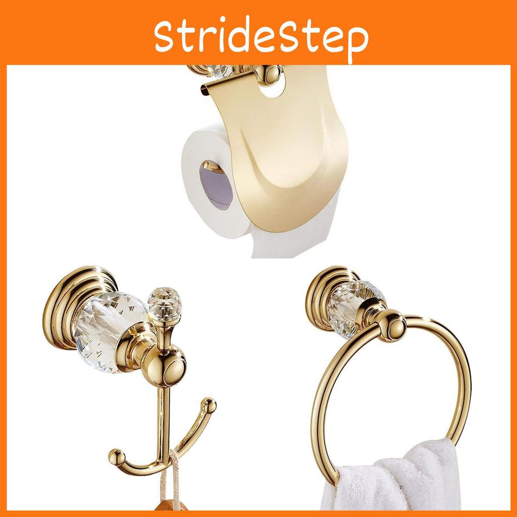 Light Luxury European Style Towel Rack With Crystal Gold Plating For Modern Bathroom Decor