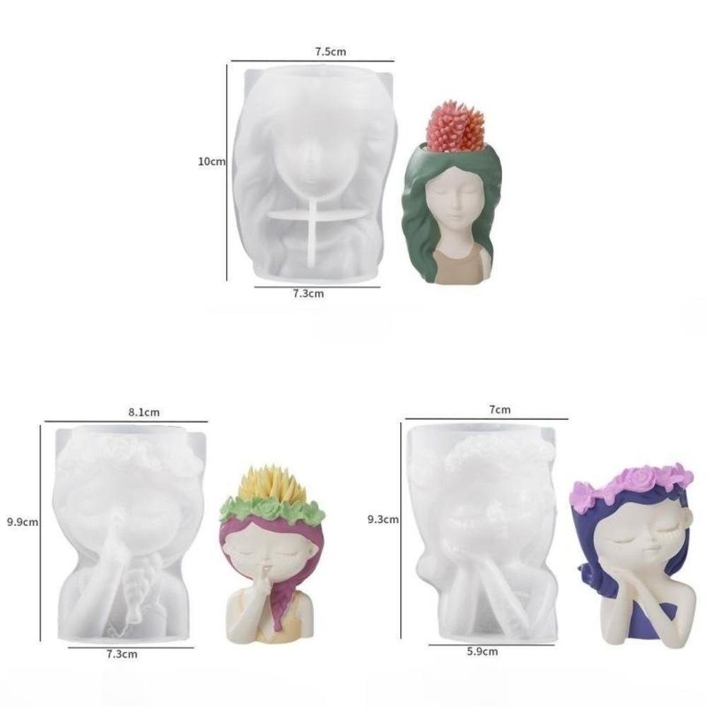 Милая девушка цветочный горшок силиконовая форма бетон смола гипс свеча кристалл эпоксидная форма DIY ручная работа ремесла украшение ваза инструмент