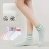 Female Spring and Summer New Pure Cotton Match Color Breathable Mesh Sports Tube Socks
