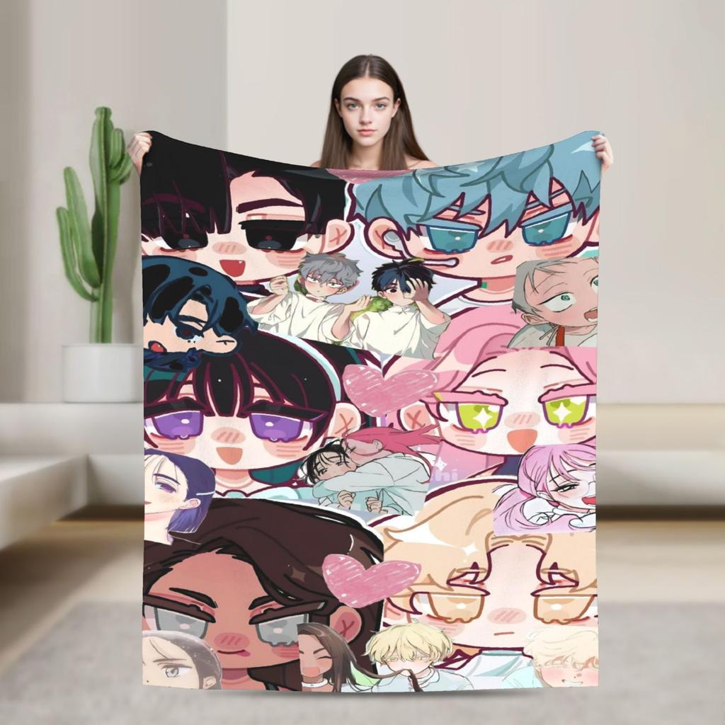 Soft Warm Blanket Decorative Alien Stage Manga Character Artwork Throw Blanket Flannel Bedspread For Couch Bed Sofa Bed Cover