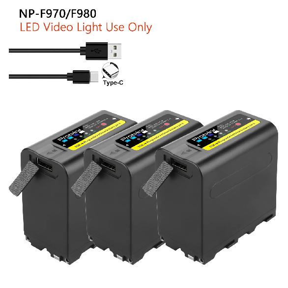 Probty 10800mAh NP-F980 NP-F970 NPF960 NP F970 Battery with USB Charge Output For Sony PLM-100 CCD-TRV35 MVC-FD91 MC1500C
