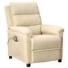 VidaXL Reclining Massage Chair Cream Fabric