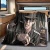 1pc Udo Lindenberg holding a cigar blanket, al season lightweigh Poster blanket home office outdoor nap multifunc Poster blanketional blanket