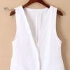 Женский жилет без рукавов, однобортный, короткий, в западном стиле, винтажный кардиган, чистый цвет, глубокий V-образный вырез, повседневная повседневная одежда, женский жилет