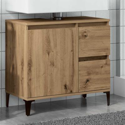 vidaXL Waschbeckenunterschrank Artisan-Eiche 65x33x60 Cm Holzwerkstoff