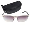 Metal with Men's Sunglasses, Frame, Silver, Case, CS-002-2-EH-72