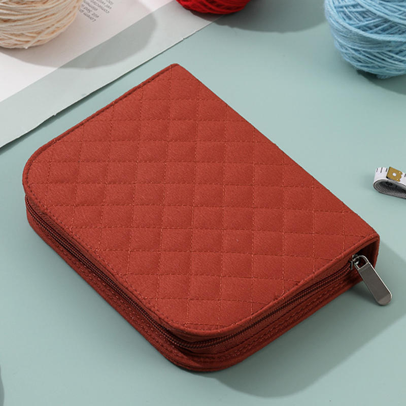 Сумка для инструментов для ручного вязания Аксессуары Набор крючков для вязания с DIY печатным органайзером для хранения пряжи и спиц Портативный чехол для набора для вязания крючком