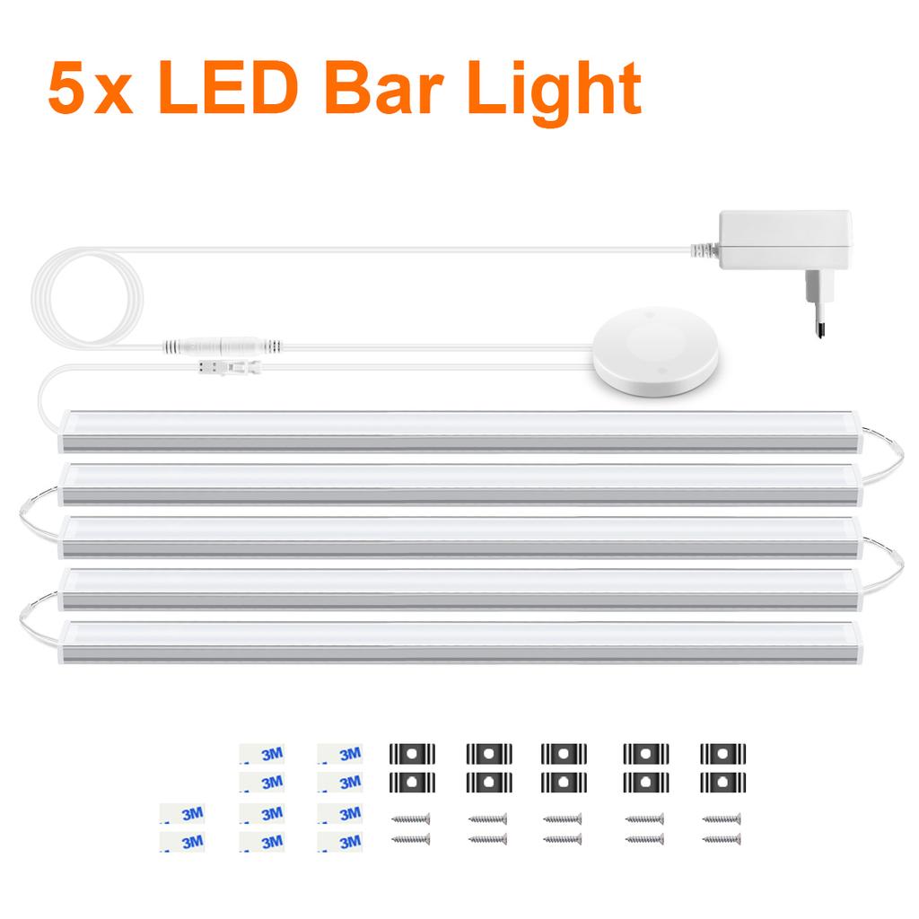 Under Cabinet LED Bar Light Linkable LED Strip Light With Penetrable Wood Touch Sensor Dimmable Switch For Kitchen Cabinet Shelf