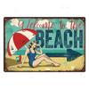 Летний пляжный декор Винтажные металлические жестяные таблички Табличка Металлическая пластина Ретро постеры Настенный декор Морской