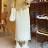 Thickened High Waisted Knitted Skirt for Women In Winter Slim and Medium Long Straight Leg Skirt