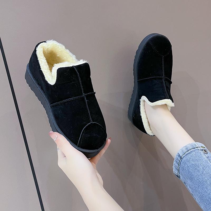 Модные AJGS 2024 Зимние ботинки Женские короткие утепленные хлопковые ботинки Нескользящие Зимняя новая обувь Студенческая женская обувь Черные ботинки