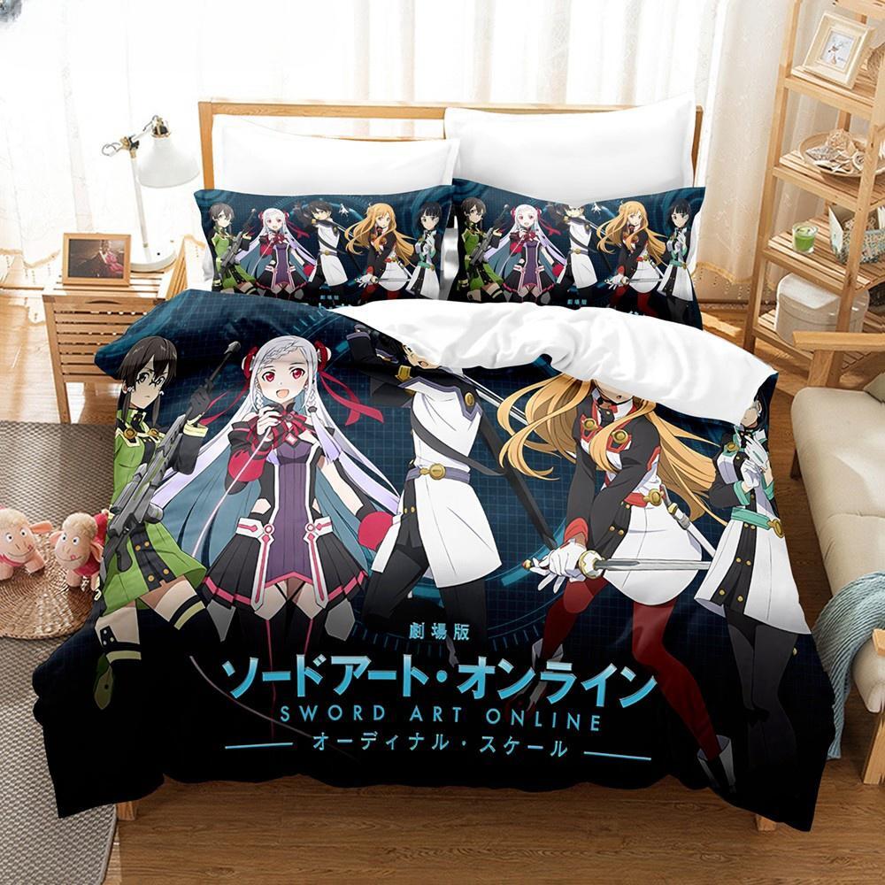 Anime Sword Art Online Bedding Sets Home Textile Pillow Case 3D Bed Linen Duvet Covers Kids Gift Bed Set Home Textiles Bedding