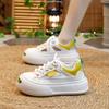 Women's Cutout Platform Sneakers Summer Breathable Walking Shoes Non-Slip Running Chunky Sneakers Female Lace-Up Lightweight Comfortable Casual Shoes