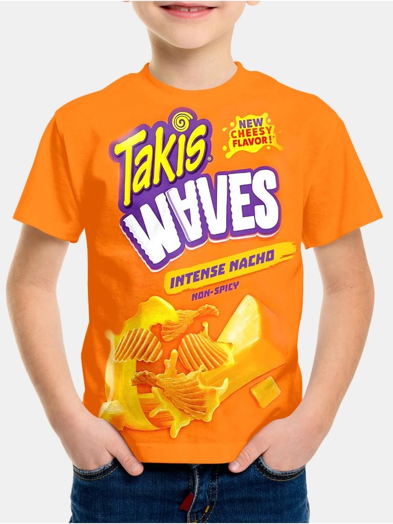 Модная детская футболка с 3D-печатью, круглый вырез, короткий рукав, для мальчиков и девочек, повседневные топы для детей