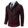 New Men's Fashion Plaid Jacket Jacket Men's Hooded Slim Cropped Casual Knit